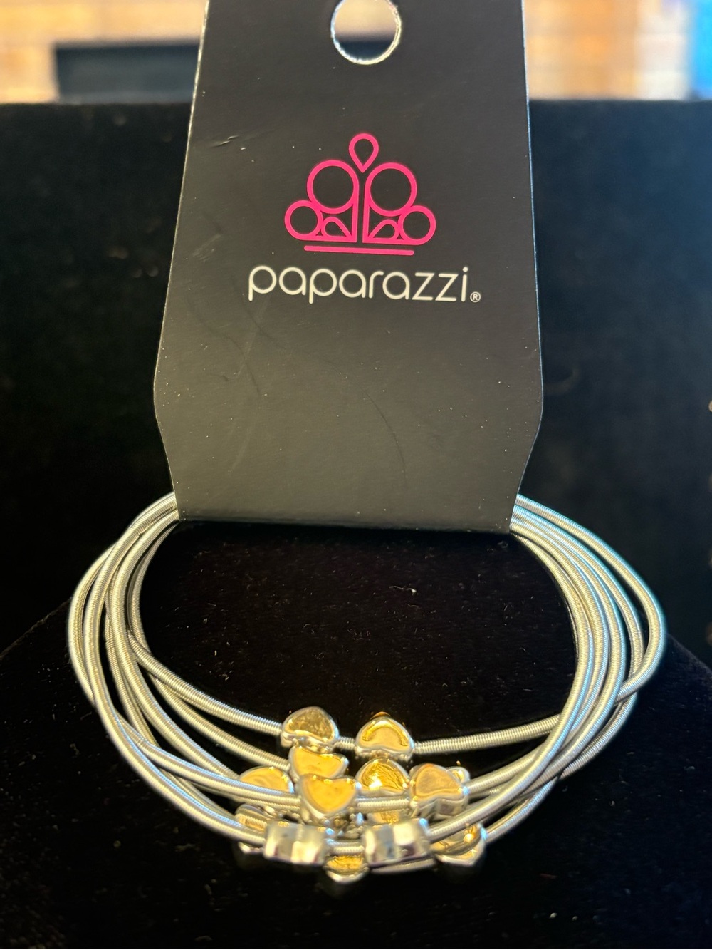 paparazzi Silver Layered Heart Bracelet